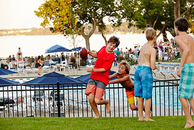 kids playing by the pool at orchard lake country club